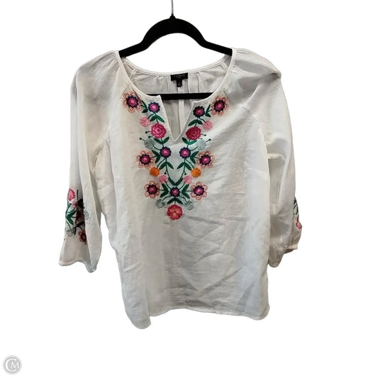 Top Short Sleeve By Talbots In White, Size: Sp