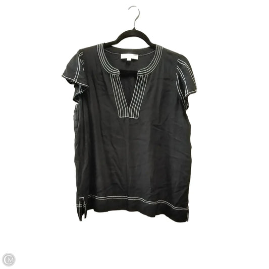 Top Short Sleeve By Loft In Black, Size: M