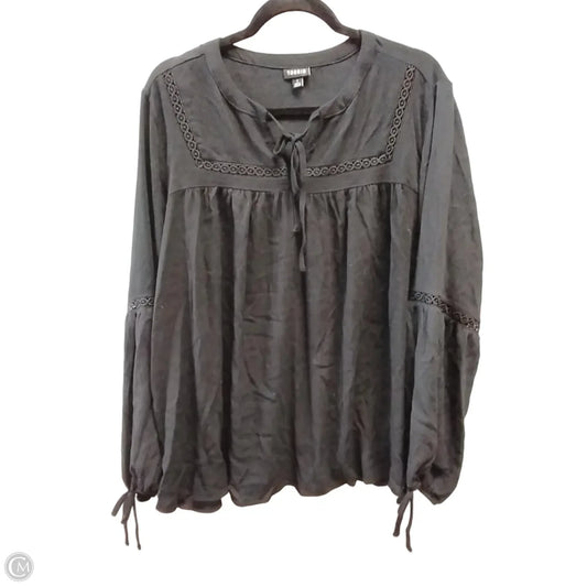 Blouse Long Sleeve By Torrid In Black, Size: 1x