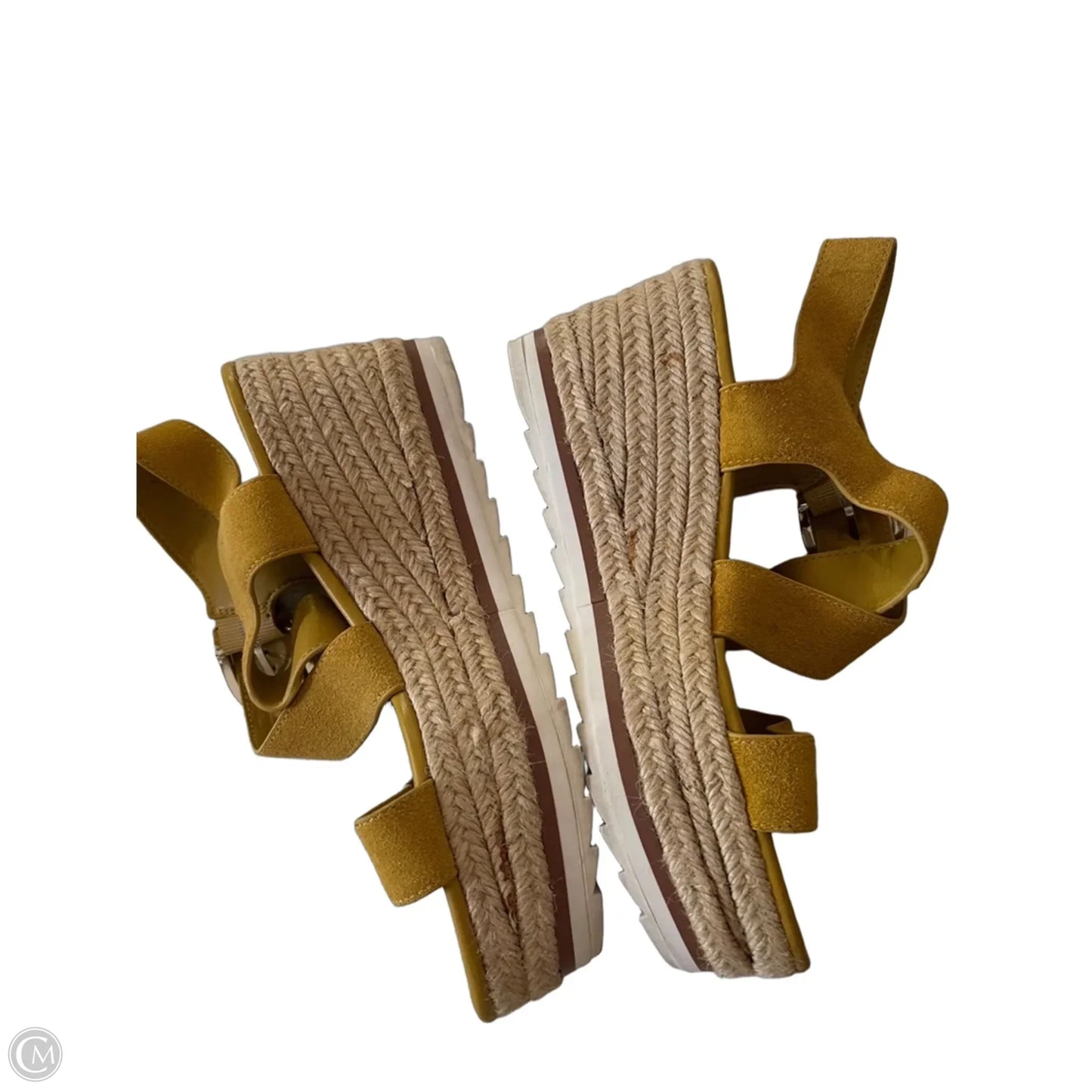 Sandals Heels Wedge By Marc Fisher In Yellow, Size: 7.5