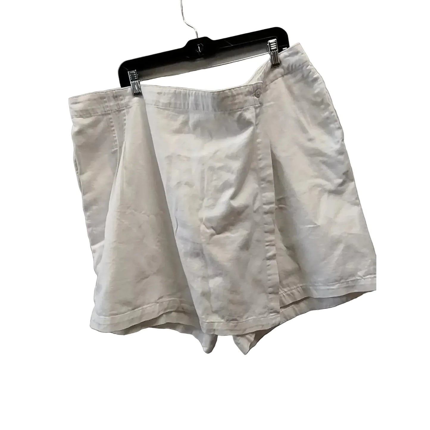 Skort By Jessica London In White Denim, Size: 3x