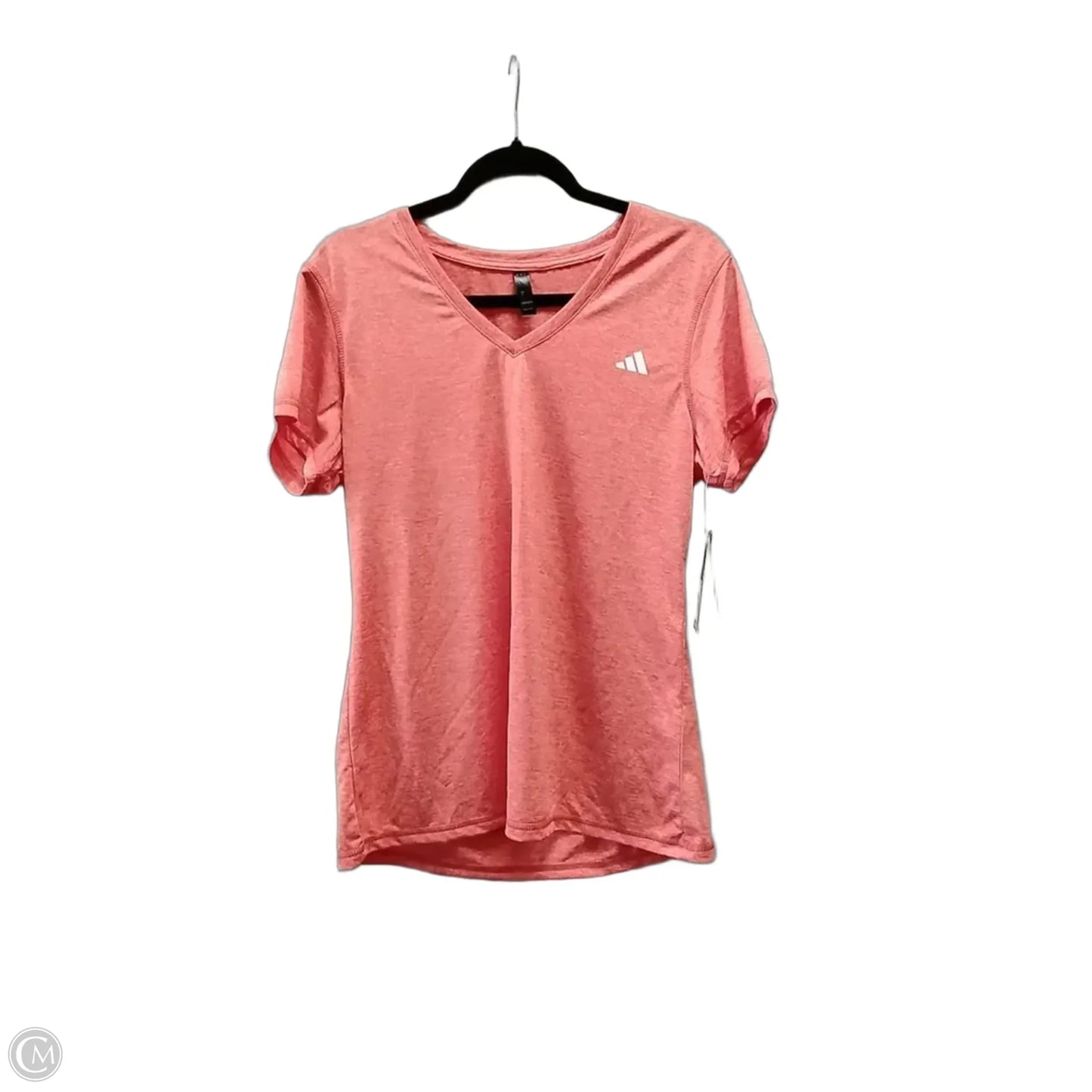 Athletic Top Short Sleeve By Adidas In Orange, Size: L