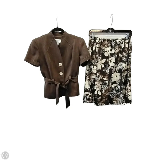 Skirt Suit 2pc By Studio 1 In Brown, Size: 4p
