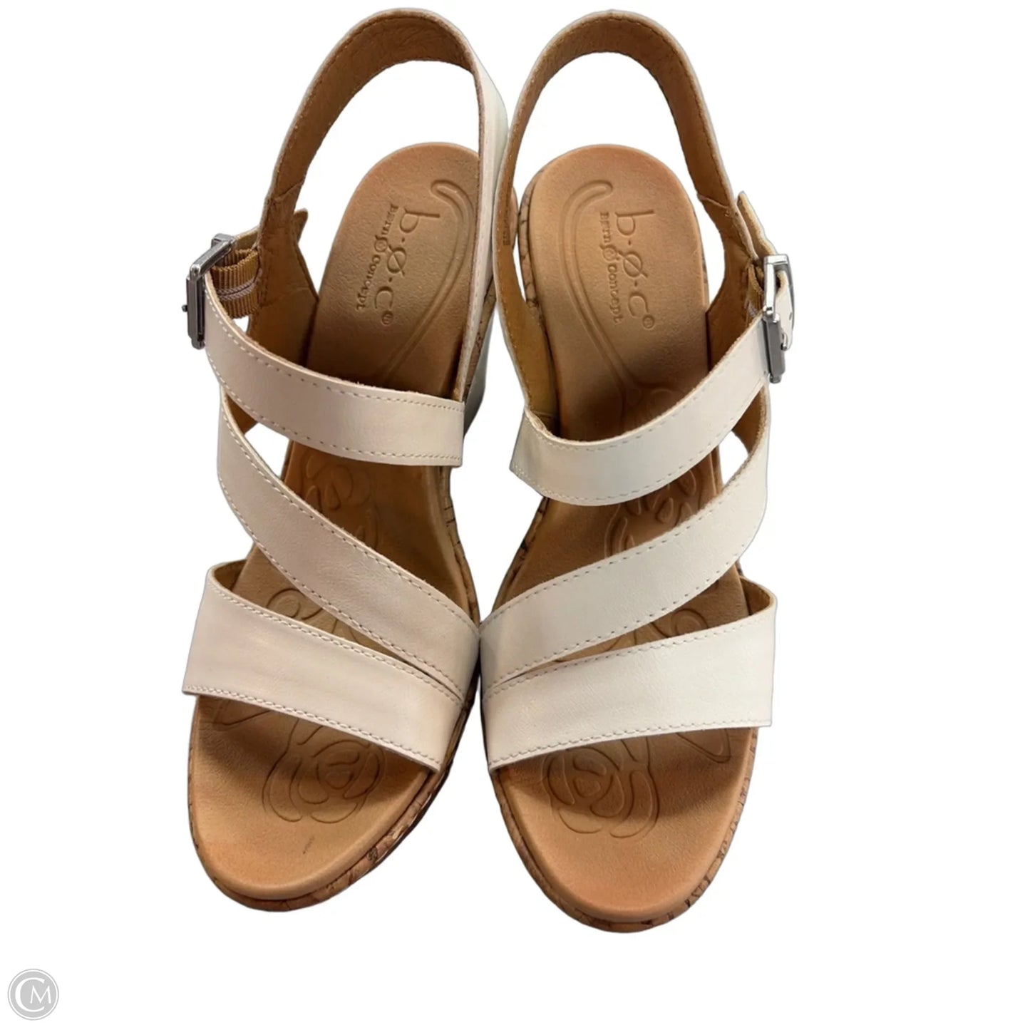 Sandals Heels Wedge By Boc In White, Size: 8