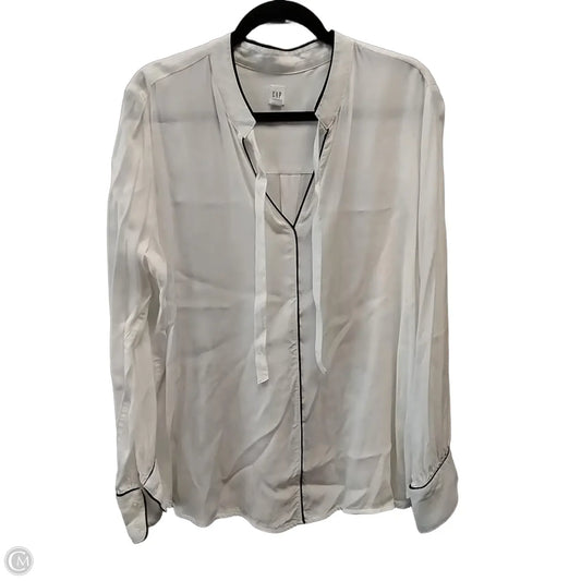Blouse Long Sleeve By Gap In Blue & White, Size: Xl