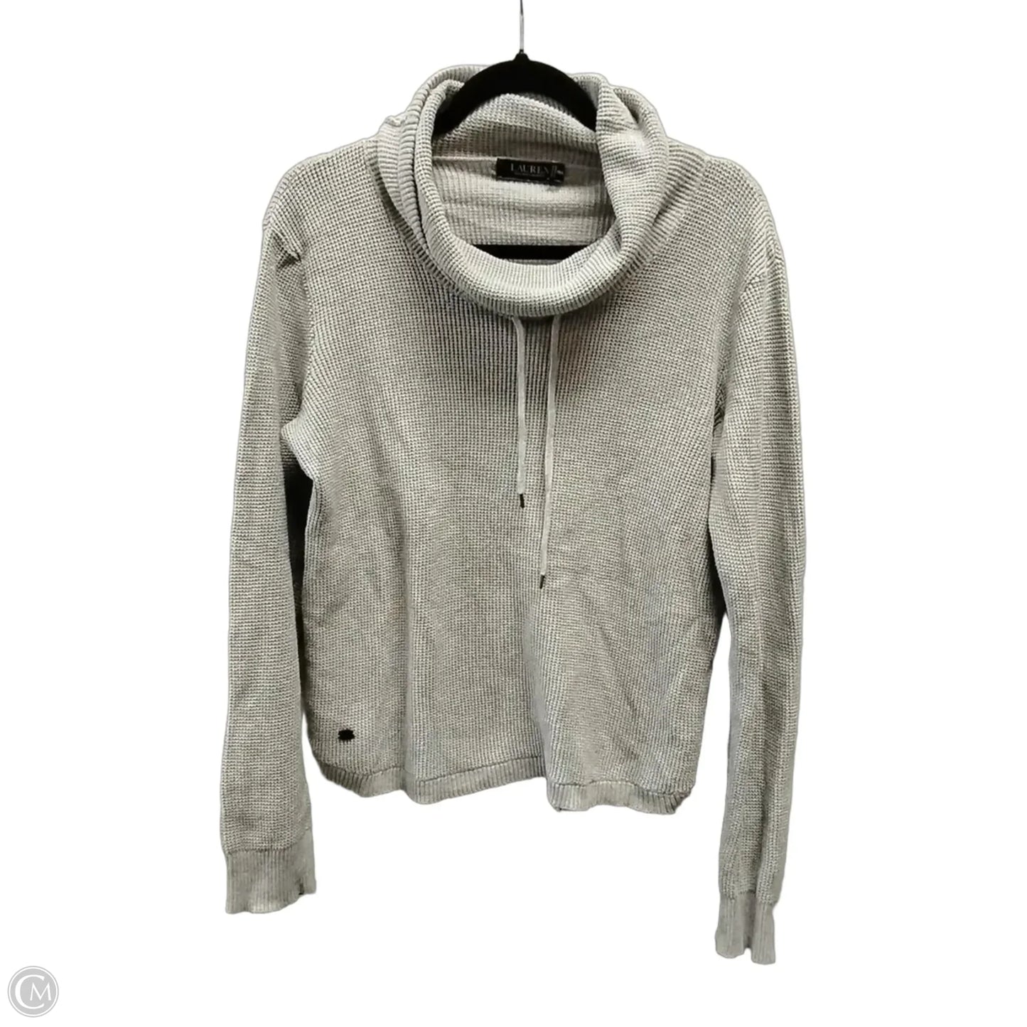 Sweatshirt Collar By Lauren By Ralph Lauren In Grey, Size: L