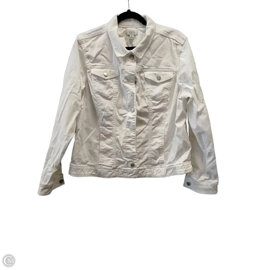 Jacket Denim By Croft And Barrow In White, Size: Xl