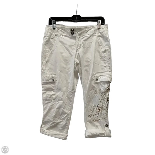 Capris By Cache In Gold & White, Size: 4