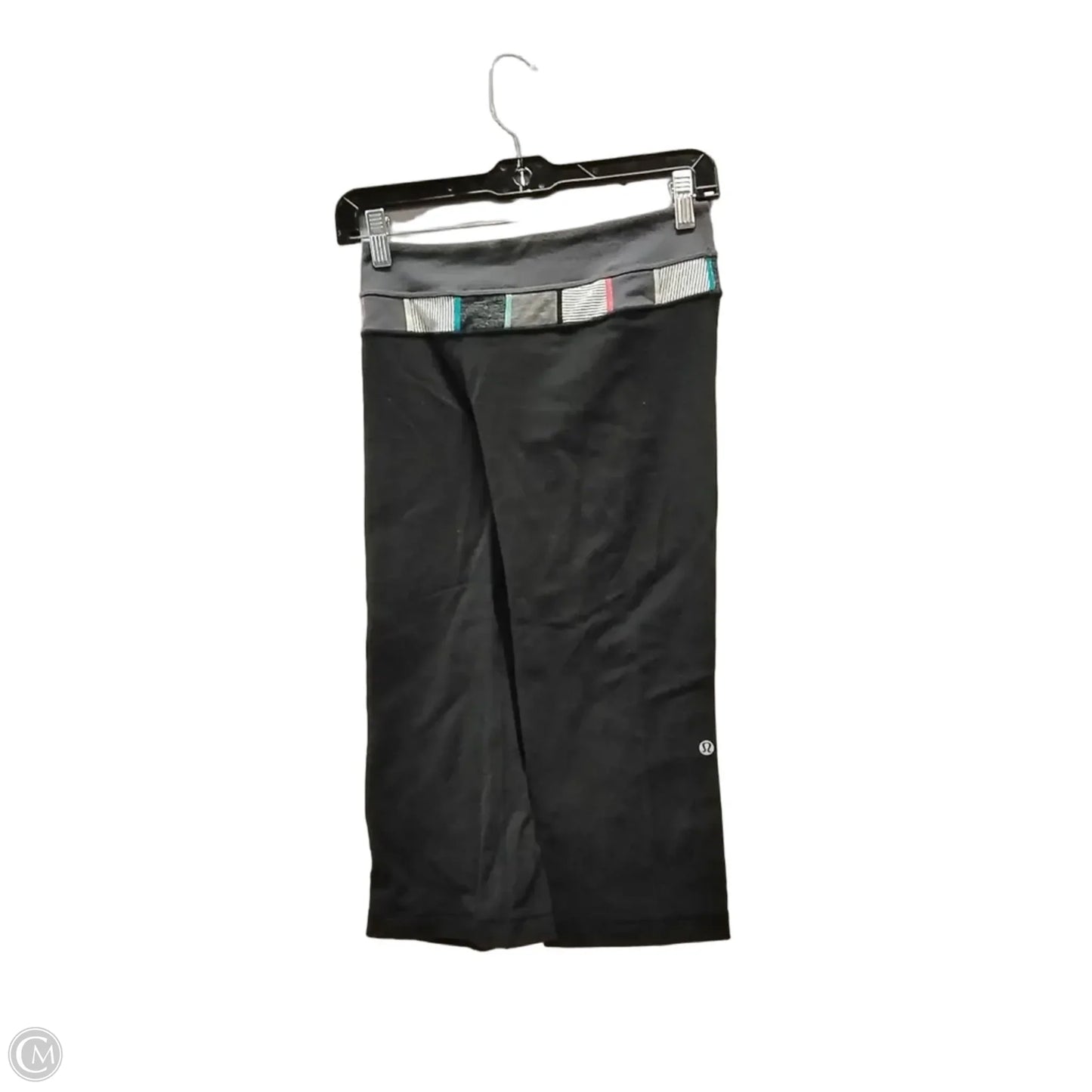 Athletic Capris By Lululemon In Black & Grey, Size: 4