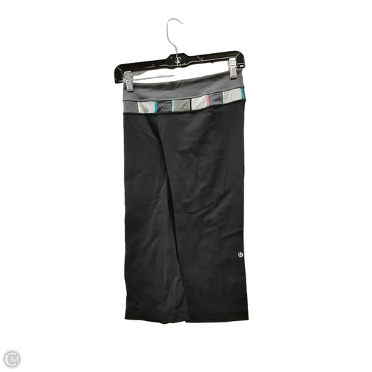 Athletic Capris By Lululemon In Black & Grey, Size: 4