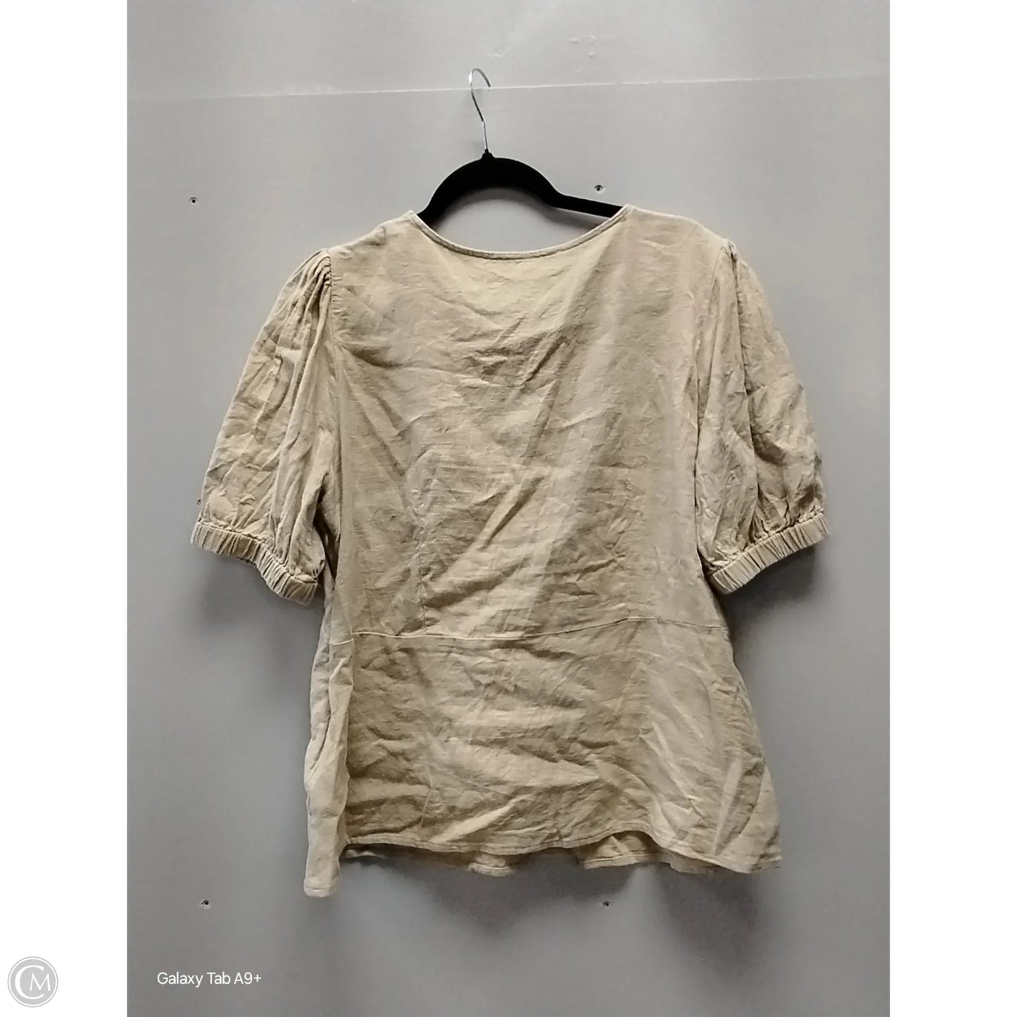 Blouse Short Sleeve By Michael By Michael Kors In Tan, Size: L