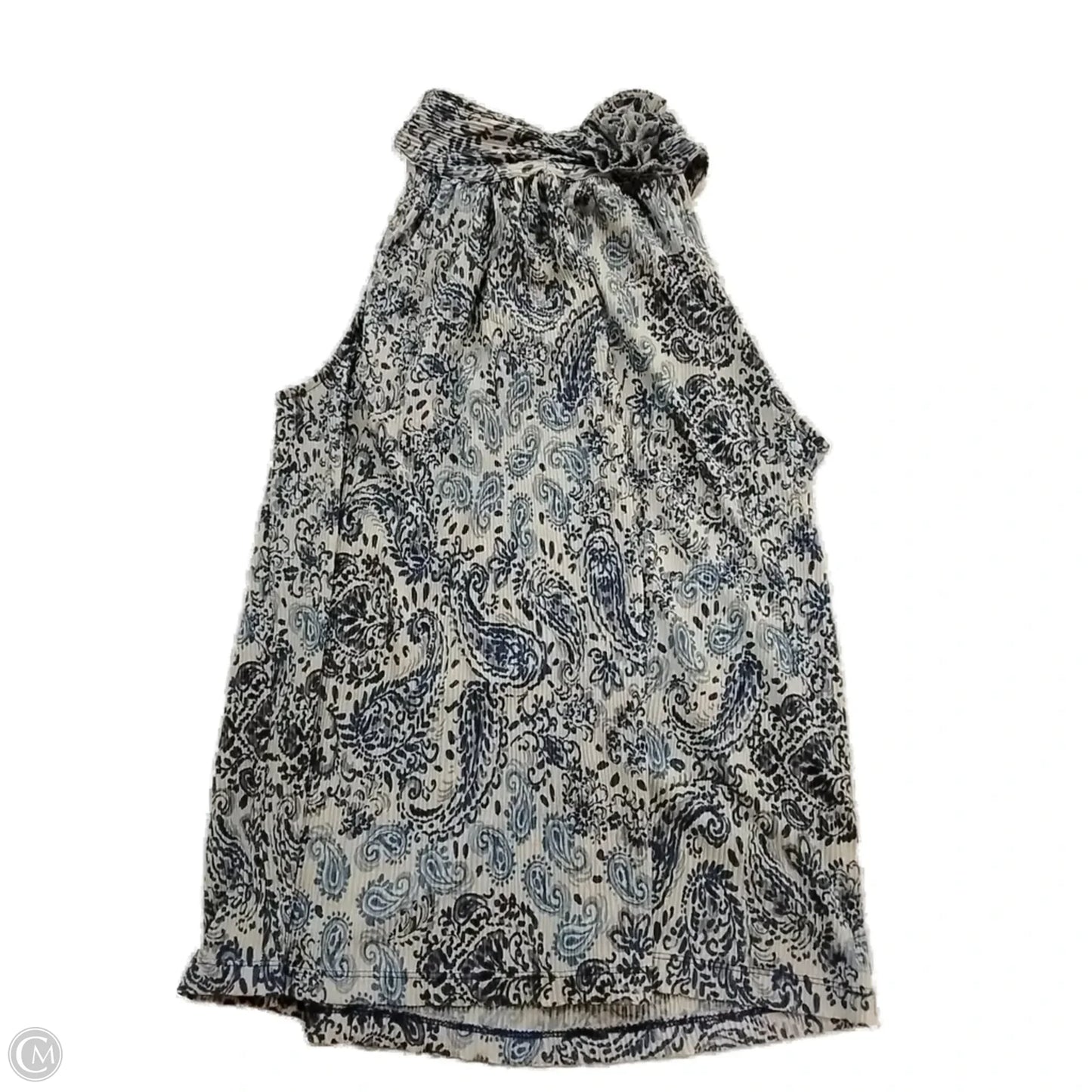 Top Sleeveless By Elle In Blue & White, Size: Xs