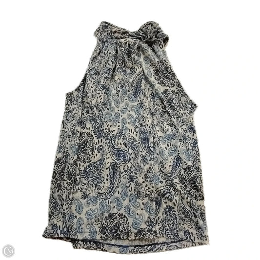 Top Sleeveless By Elle In Blue & White, Size: Xs