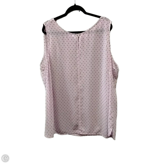 Blouse Sleeveless By Liz Claiborne In Black & Pink, Size: 3x