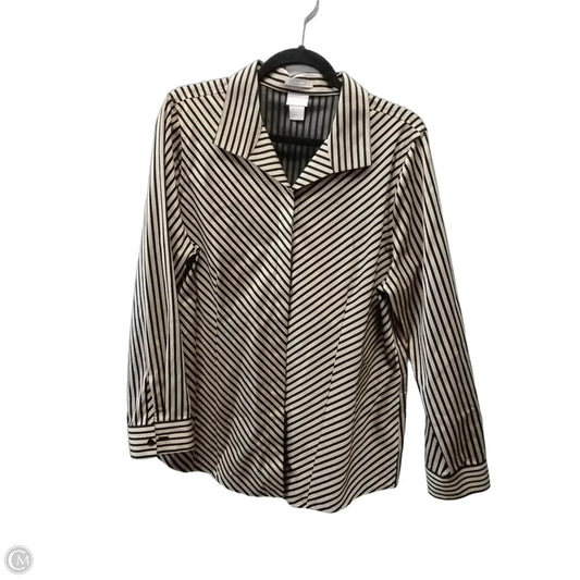 Top Long Sleeve By Chicos In Striped Pattern, Size: L