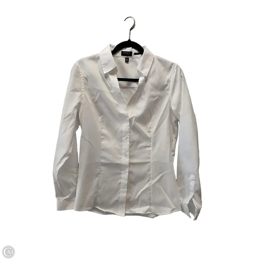 Blouse Long Sleeve By Jones New York In White, Size: M