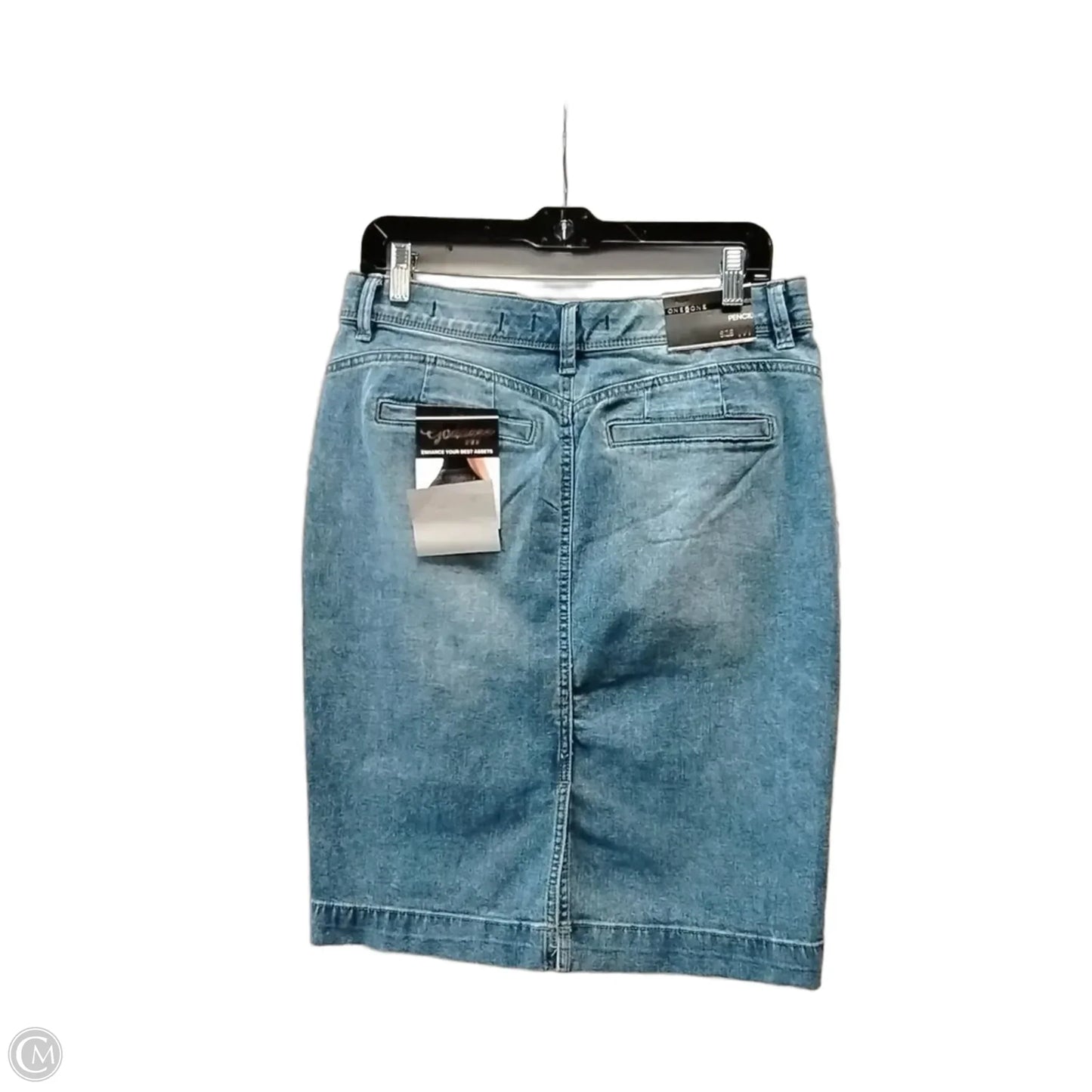 Skirt Midi By One 5 One In Blue Denim, Size: 10