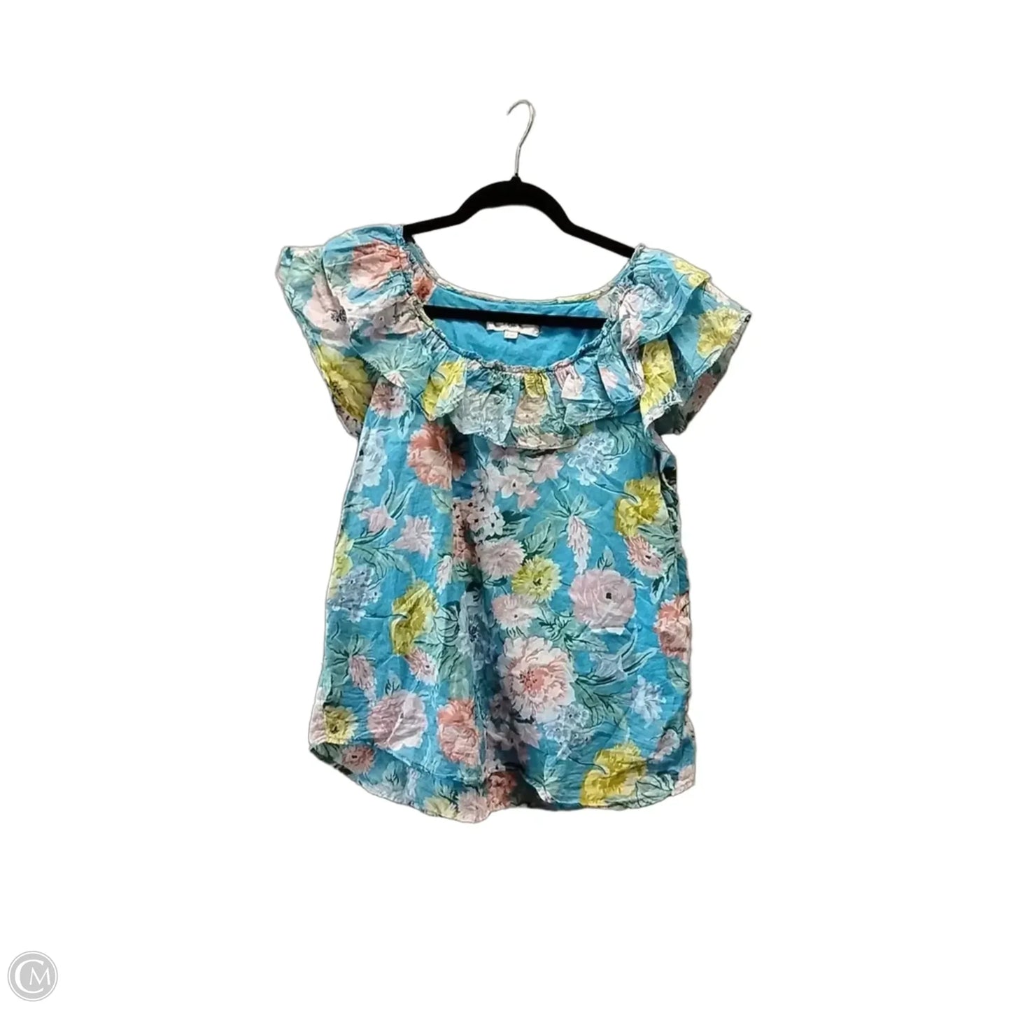 Top Short Sleeve By Loft In Floral Print, Size: M