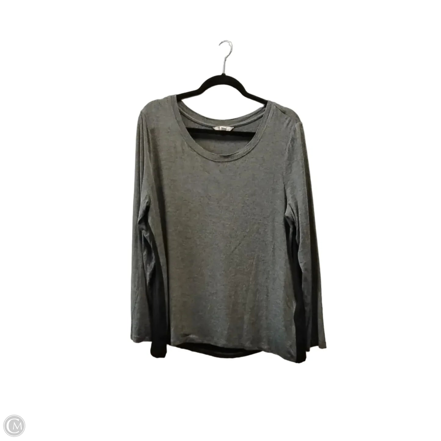 Top Long Sleeve By Banana Republic In Black & Grey, Size: L