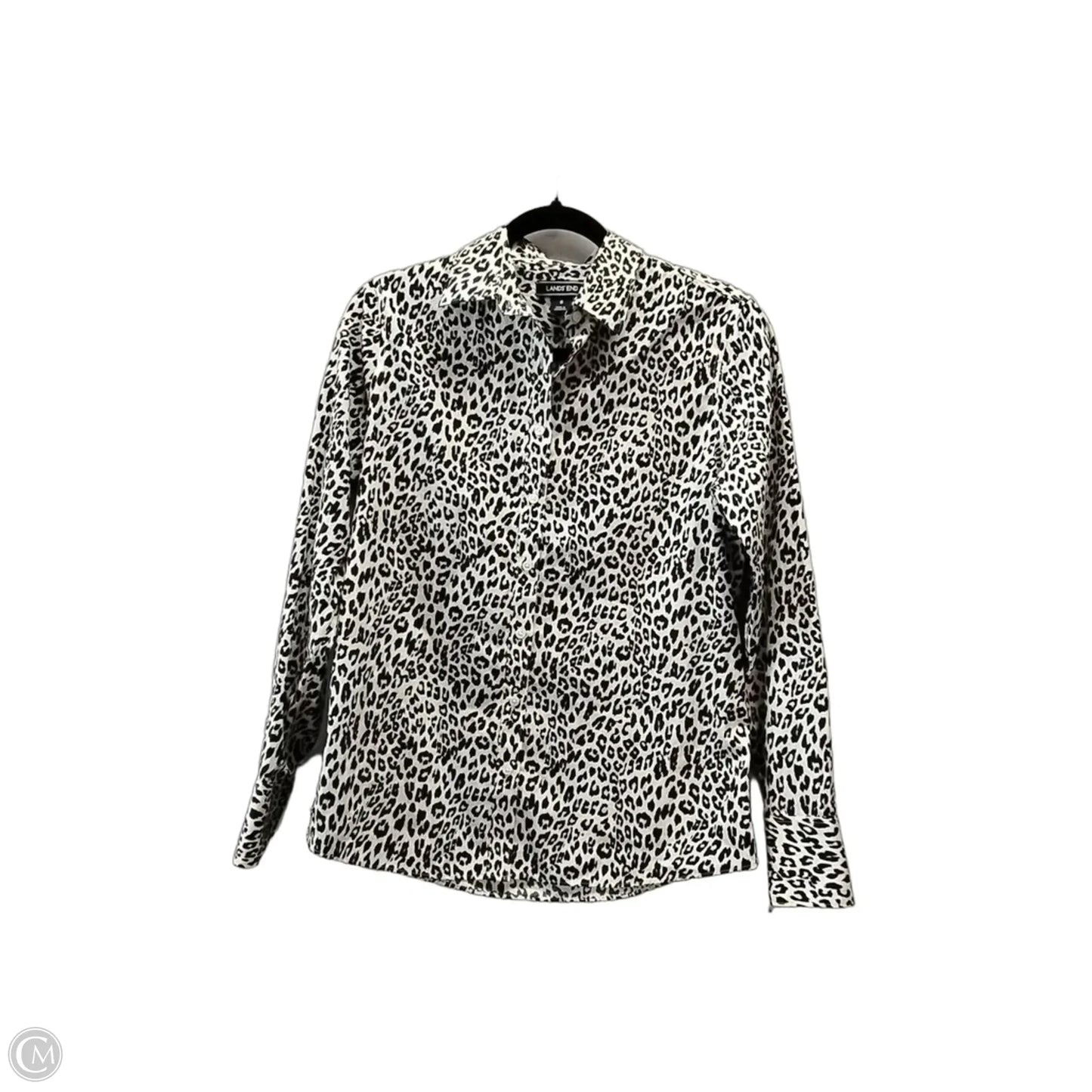 Blouse Long Sleeve By Lands End In Leopard Print, Size: S