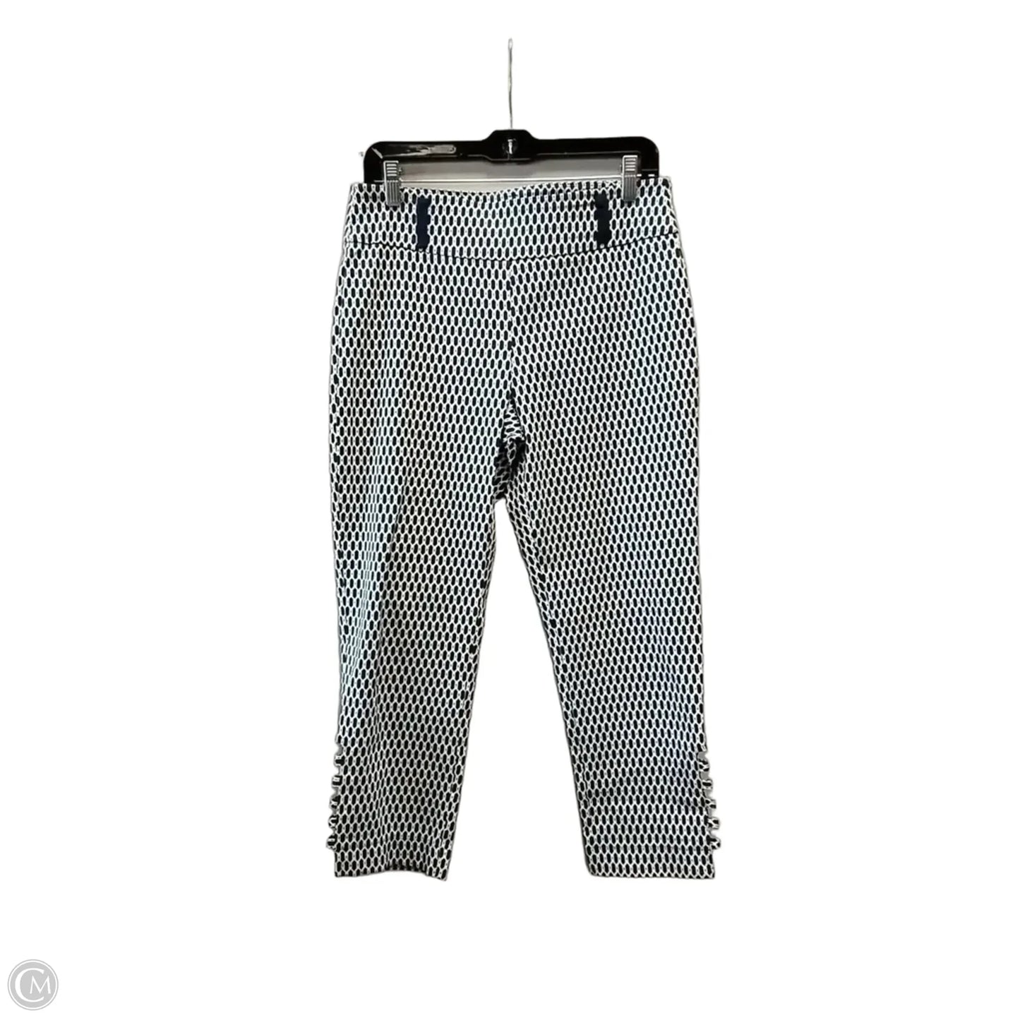 Pants Cropped By Attyre In Blue & White, Size: 6