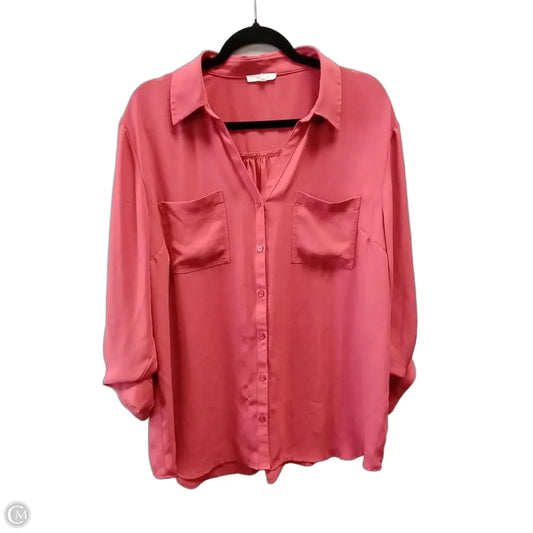 Blouse Long Sleeve By Maurices In Orange, Size: Xxl