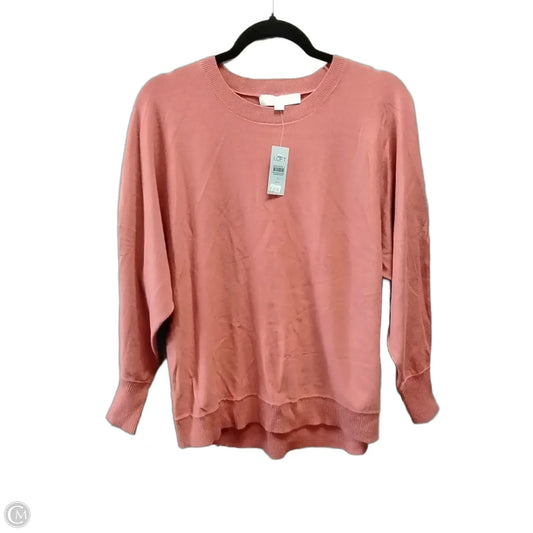 Sweater Cardigan By Loft In Orange, Size: S