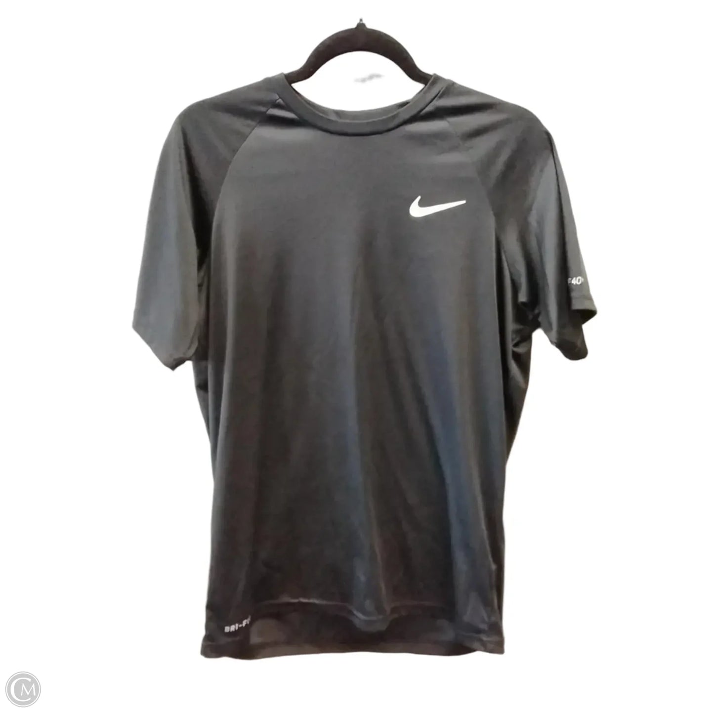 Athletic Top Short Sleeve By Nike In Black, Size: M