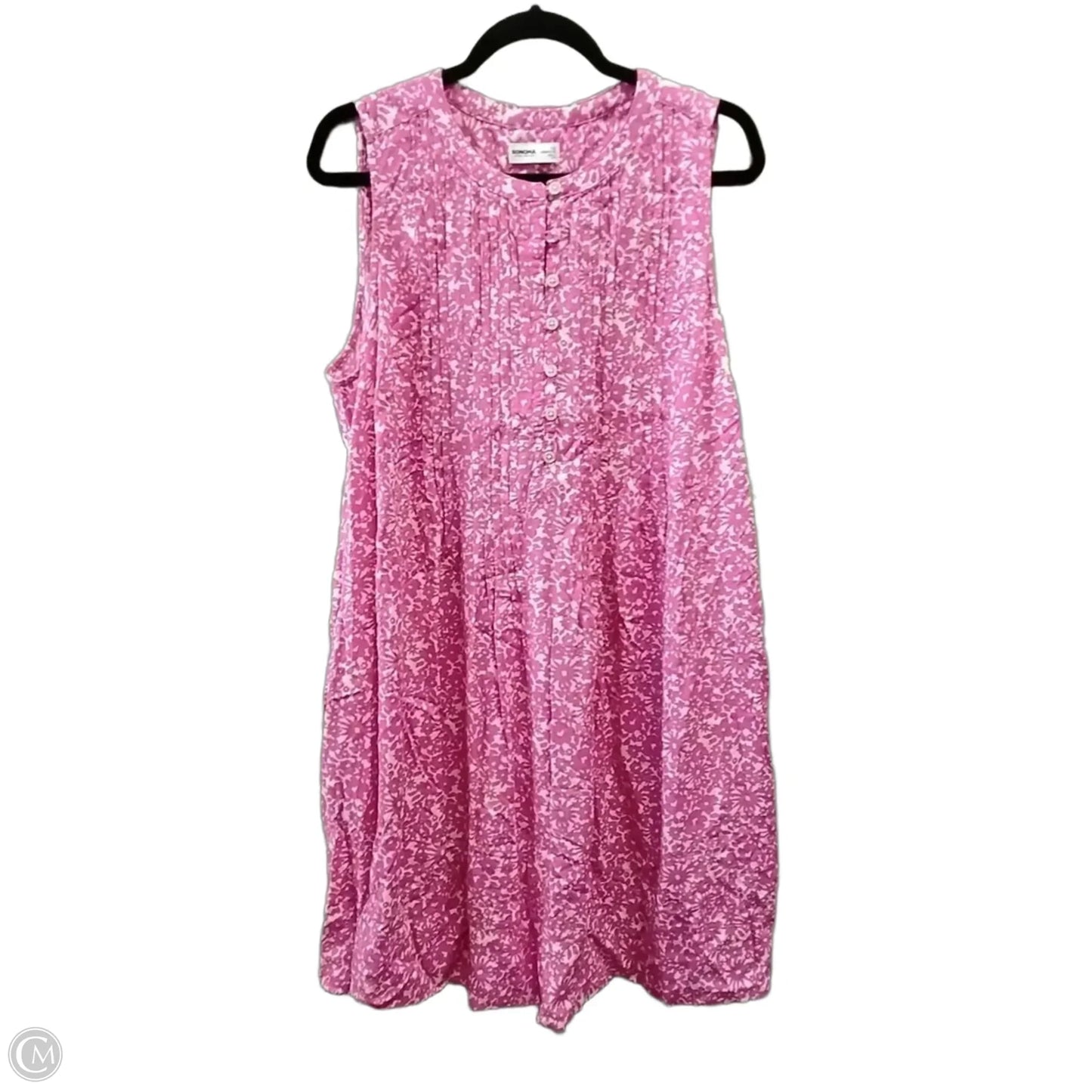 Dress Casual Short By Sonoma In Pink & White, Size: 1x