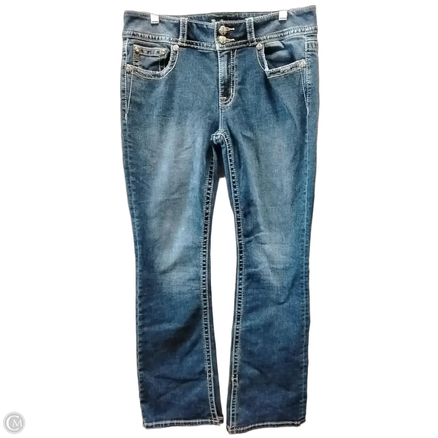 Jeans Flared By Miss Me In Blue, Size: 12