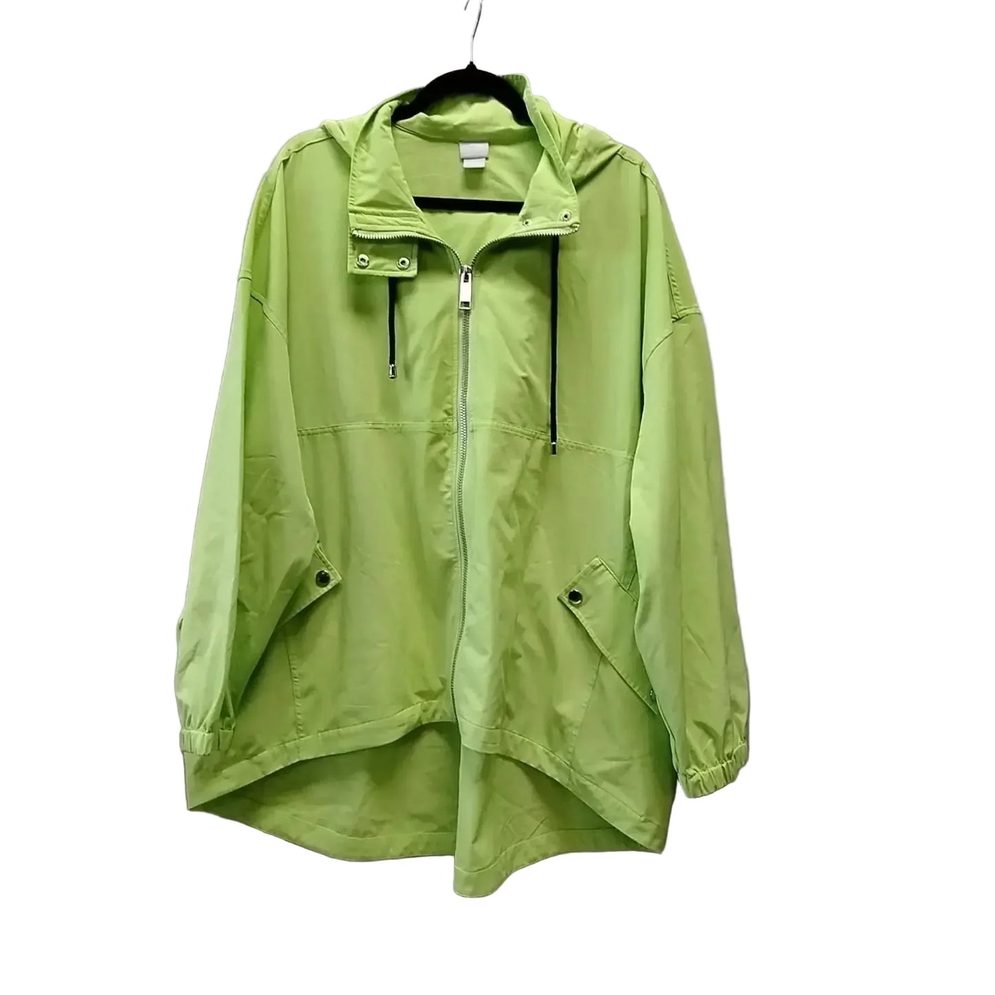 Jacket Windbreaker By Chicos In Green, Size: Xxl