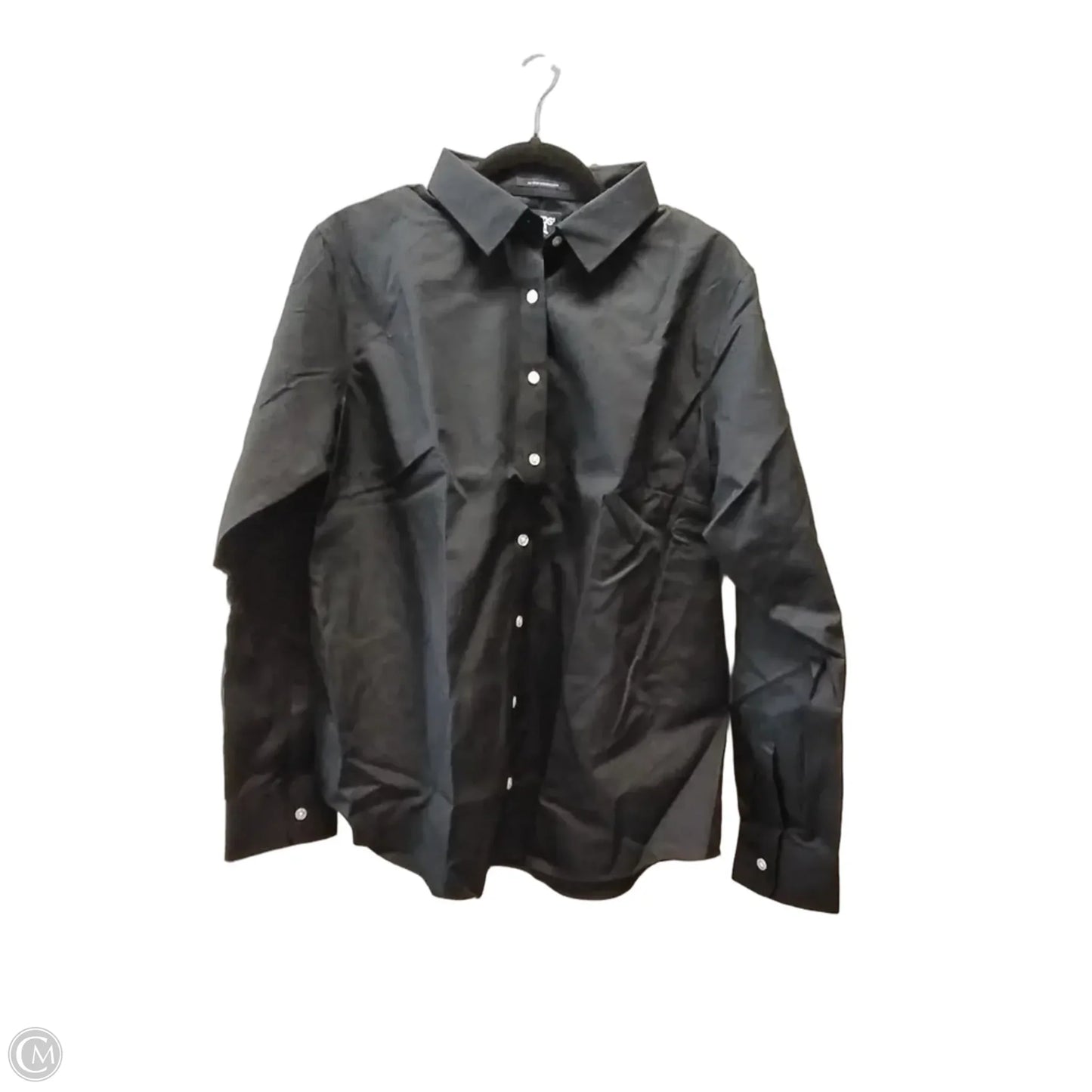 Blouse Long Sleeve By Lands End In Black, Size: Xl