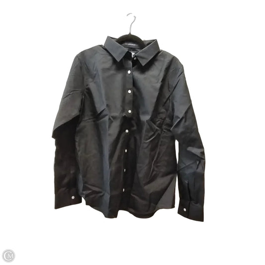 Blouse Long Sleeve By Lands End In Black, Size: Xl