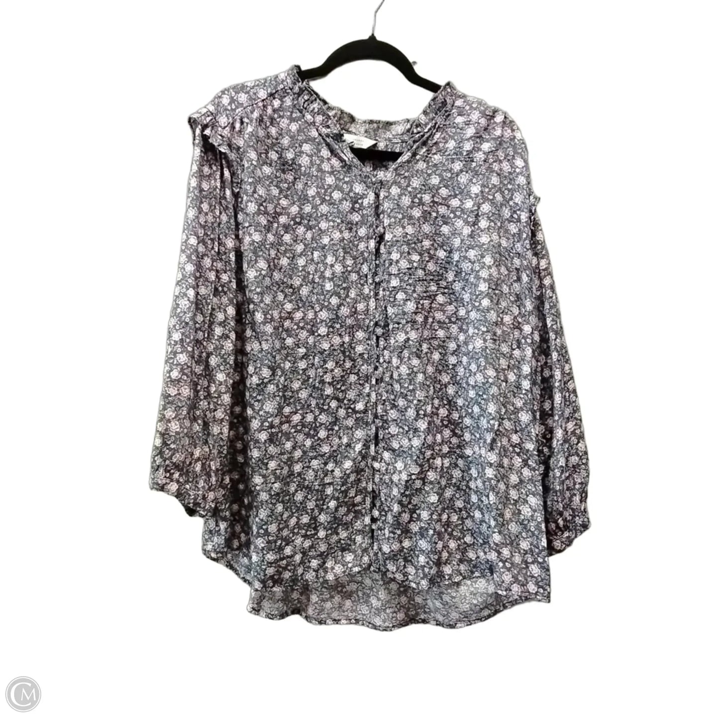 Blouse Long Sleeve By Lc Lauren Conrad In Floral Print, Size: 2x