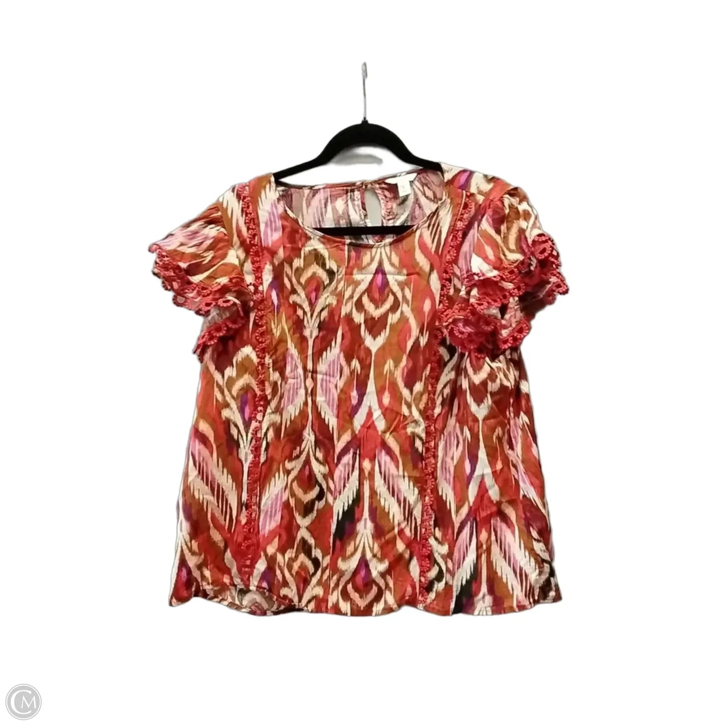 Blouse Short Sleeve By Cato In Orange, Size: 12