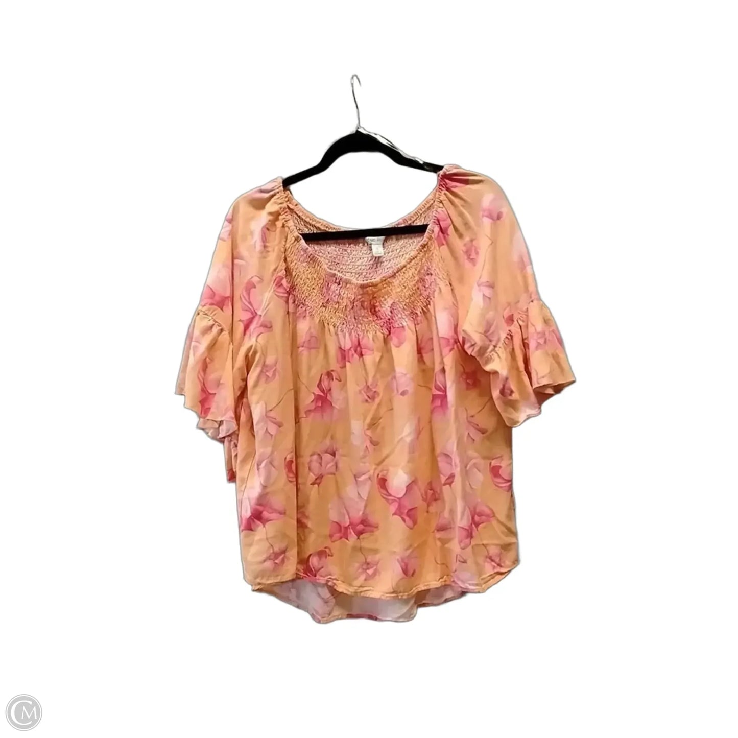 Blouse Short Sleeve By Cato In Orange, Size: Xl