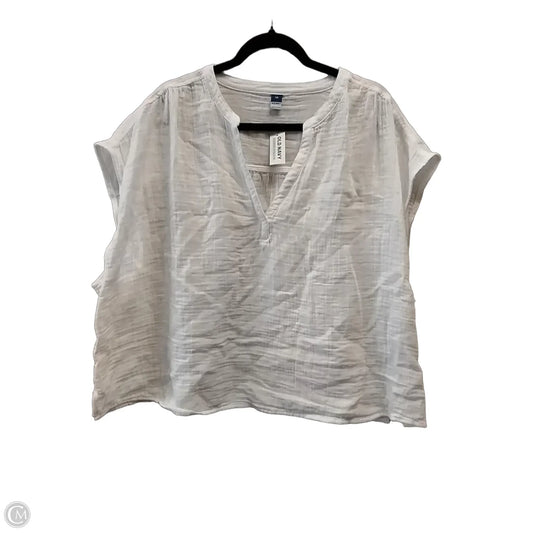 Blouse Short Sleeve By Old Navy In White, Size: 2x