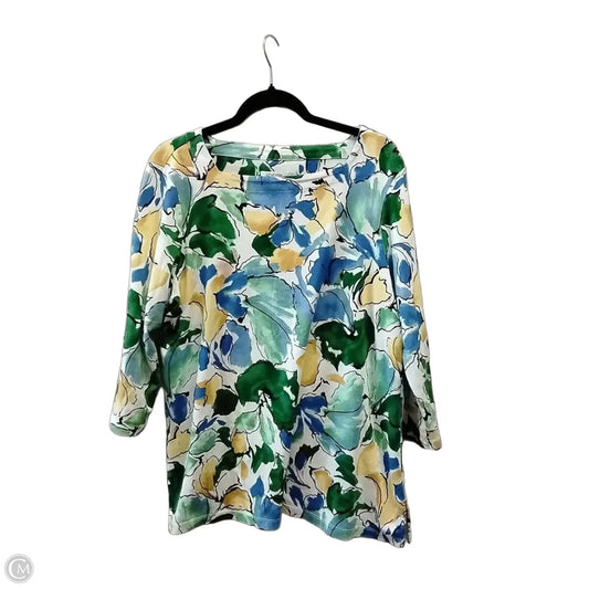 Top Long Sleeve By Chicos In Floral Print, Size: Xl