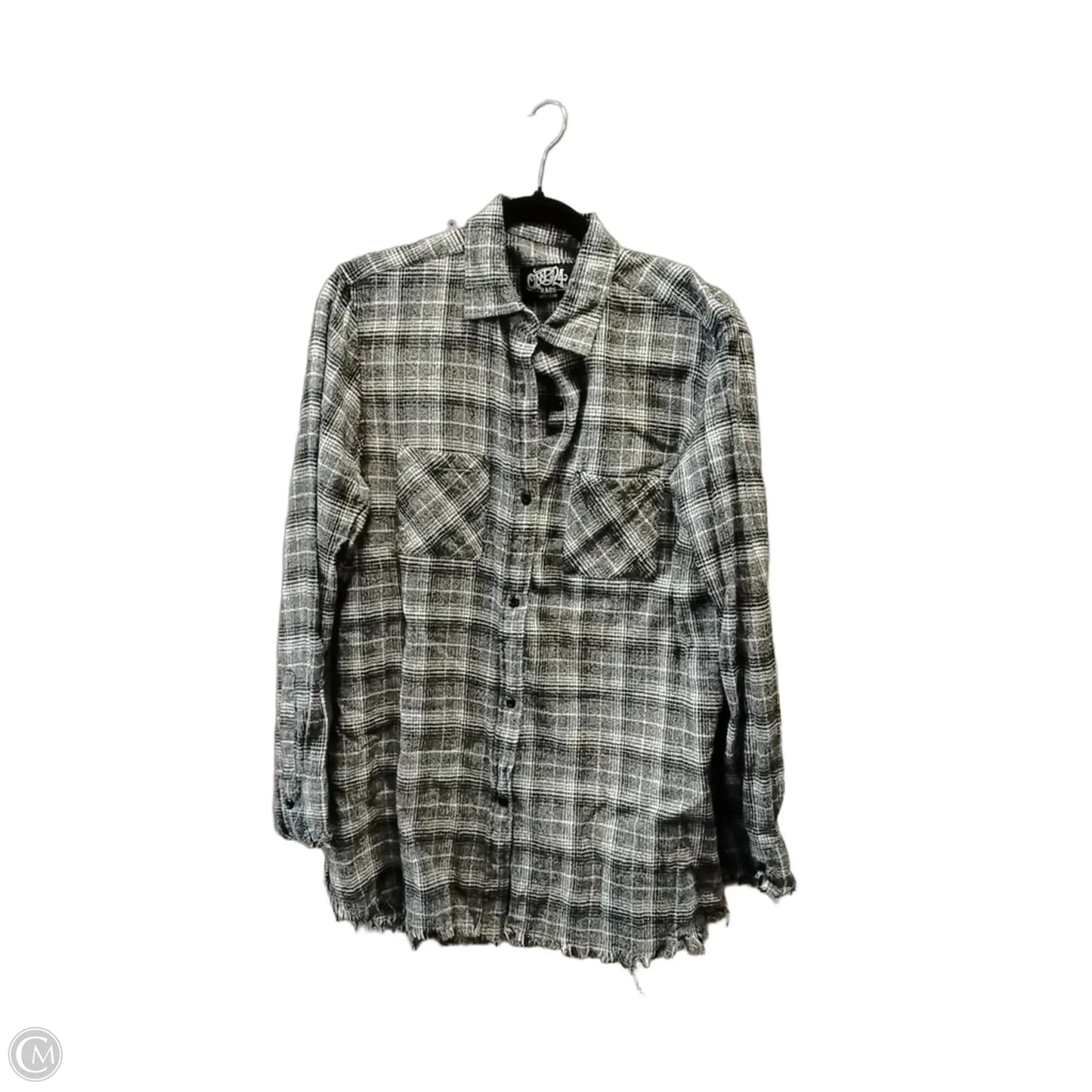 Top Long Sleeve By Cme In Plaid Pattern, Size: M