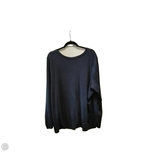 Top Long Sleeve By Stylus In Navy, Size: 3x