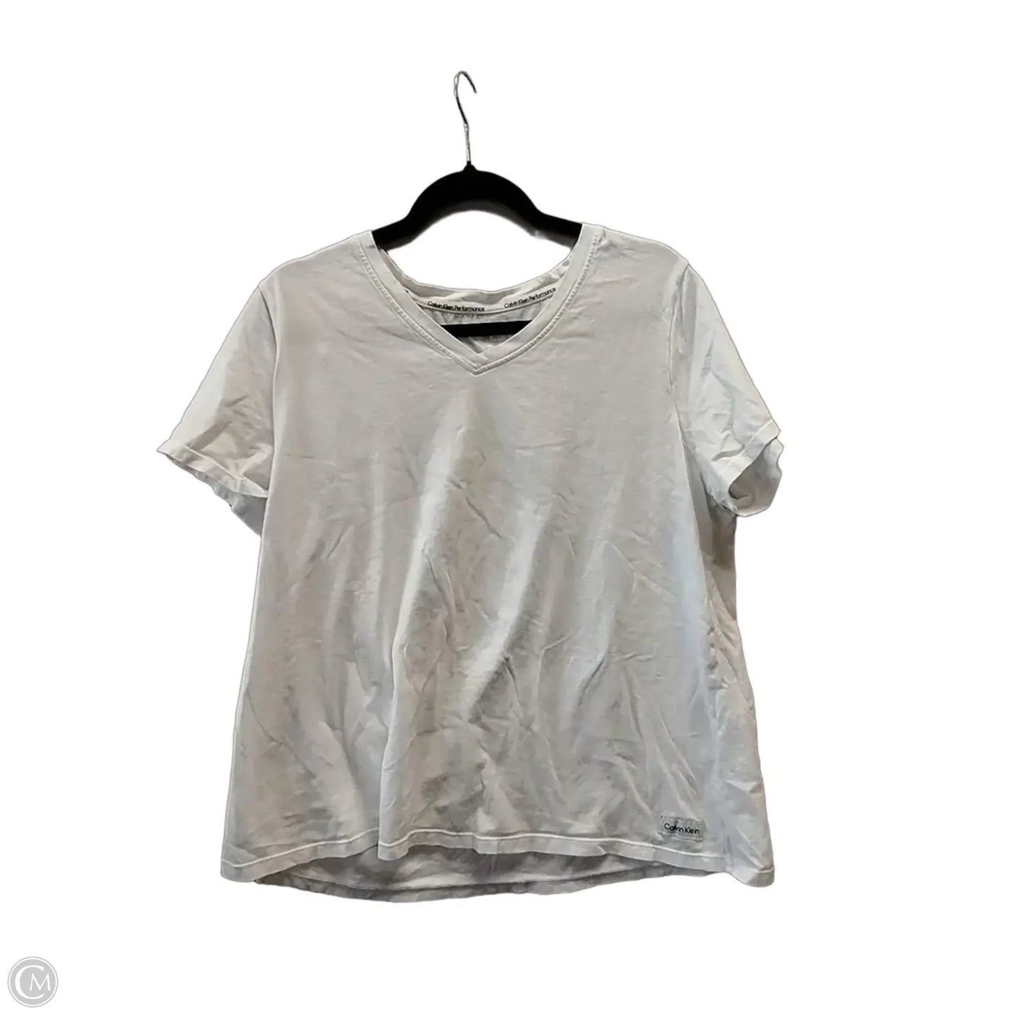 Top Short Sleeve By Calvin Klein In White, Size: 1x