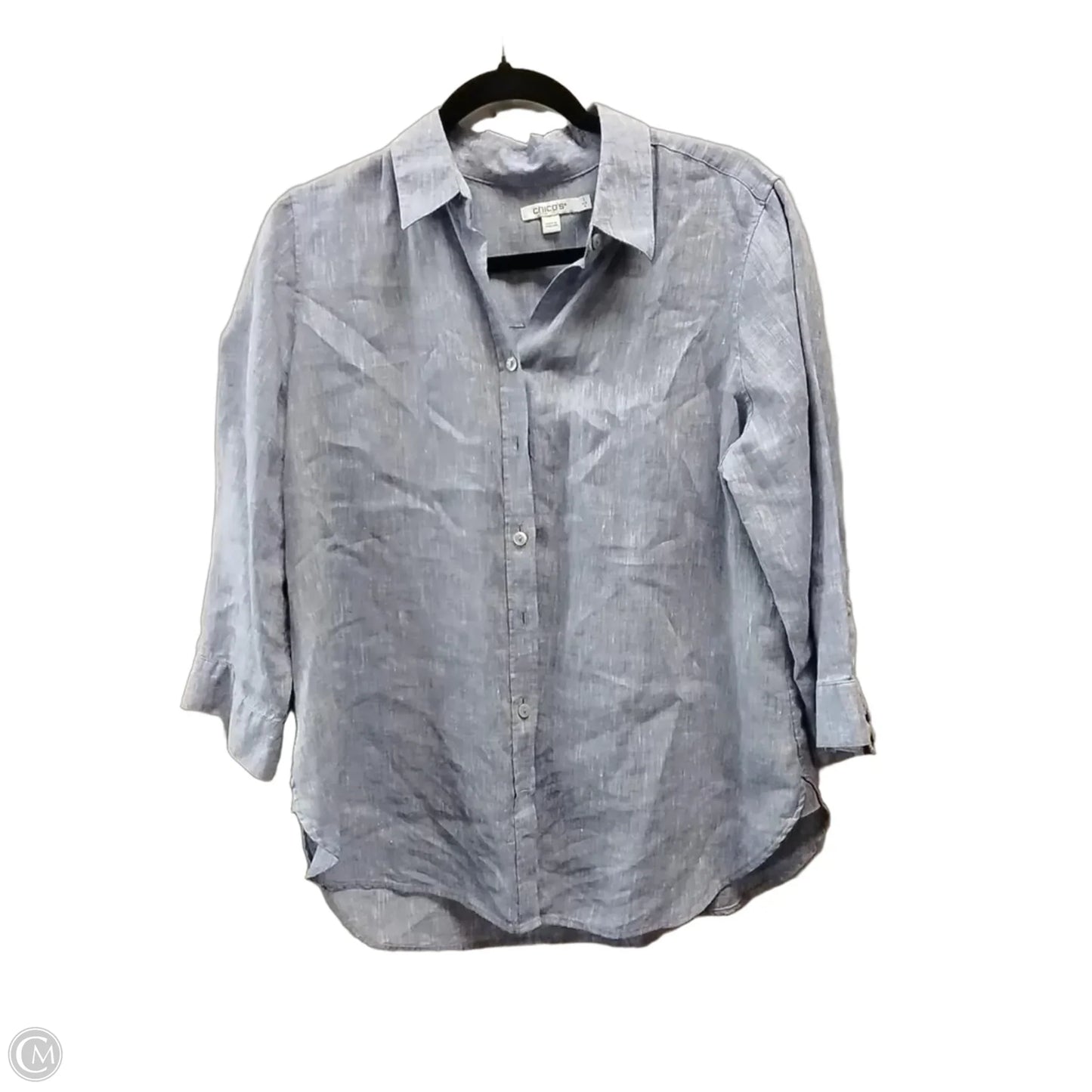 Blouse Long Sleeve By Chicos In Blue, Size: M