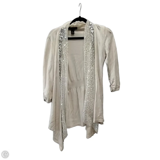 Sweater Cardigan By White House Black Market In Cream & Silver, Size: S