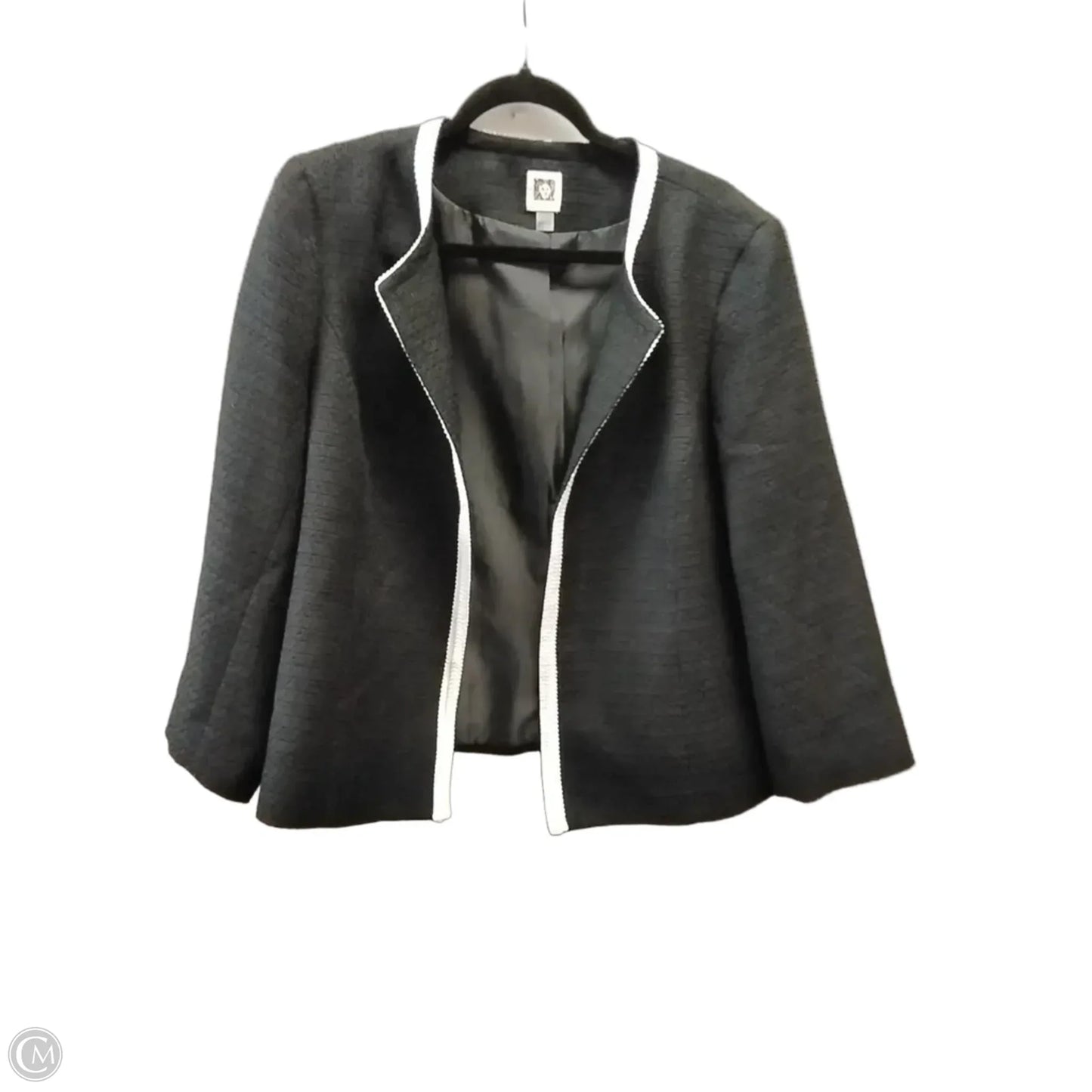Blazer By Anne Klein In Black & Cream, Size: Xl