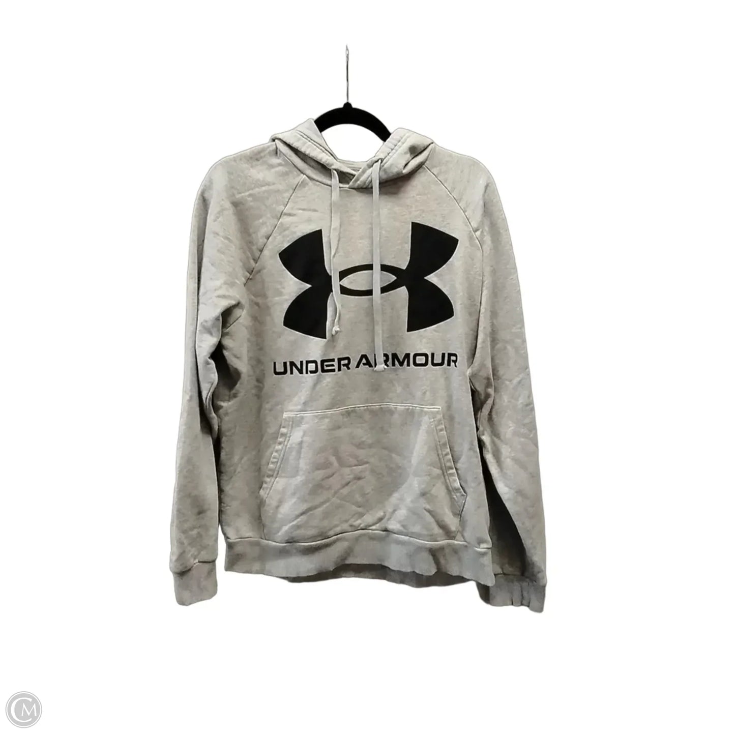 Athletic Sweatshirt Hoodie By Under Armour In Grey, Size: M
