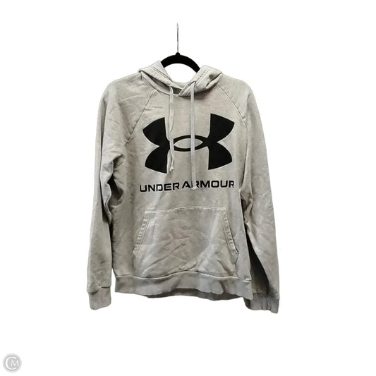 Athletic Sweatshirt Hoodie By Under Armour In Grey, Size: M