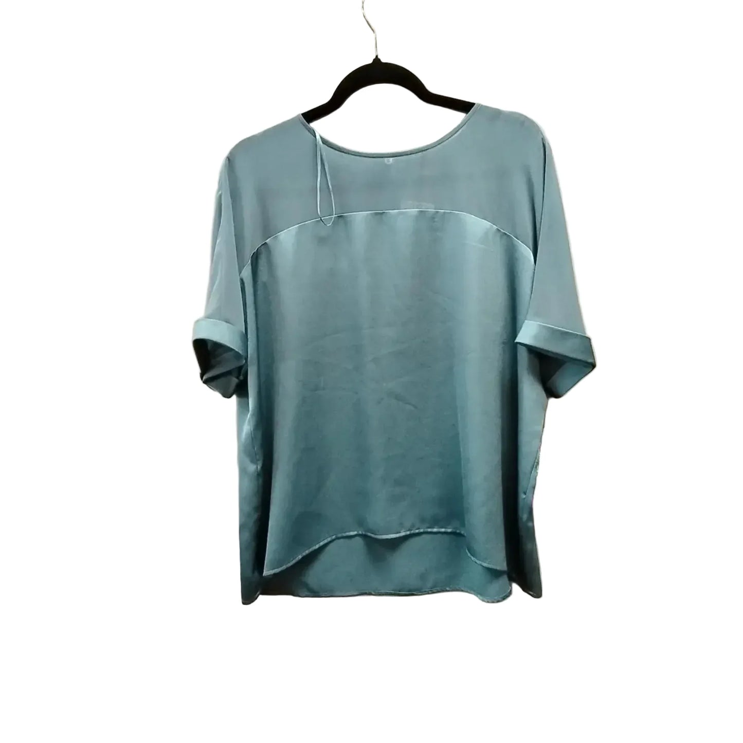 Blouse Short Sleeve By Vince Camuto In Teal, Size: L