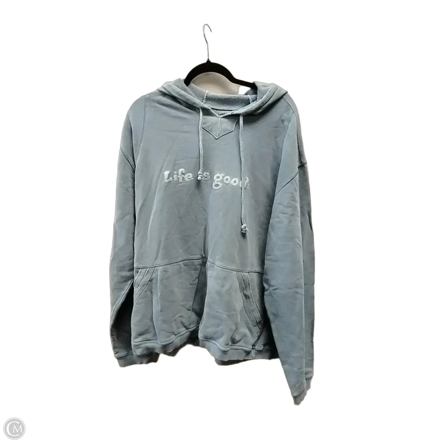 Sweatshirt Hoodie By Life Is Good In Blue, Size: L
