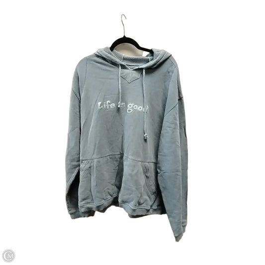 Sweatshirt Hoodie By Life Is Good In Blue, Size: L