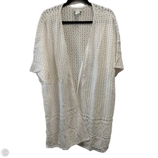 Sweater Cardigan By Catherines In White, Size: 2x